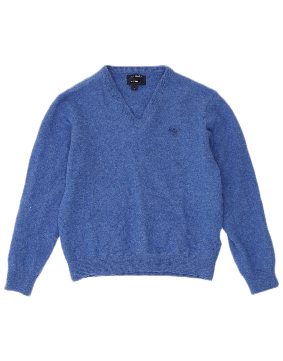 Maglione Gant per ragazzi con scollo a V, 7-8 anni, grande lana d'agnello blu