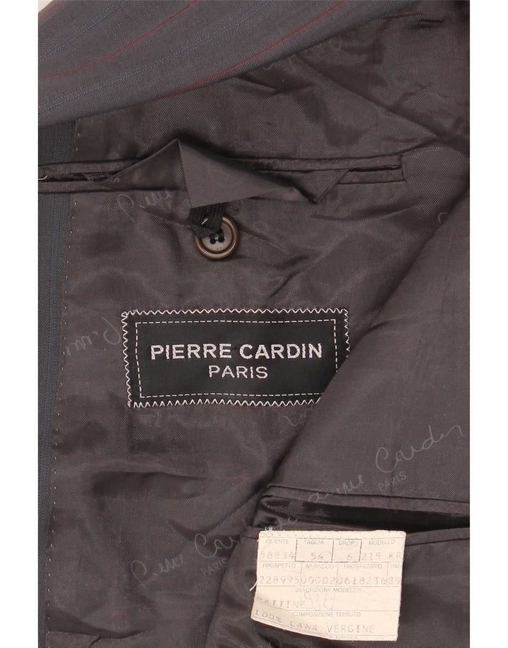 Giacca blazer da uomo a 2 bottoni Pierre Cardin IT 54 2XL a righe grigie