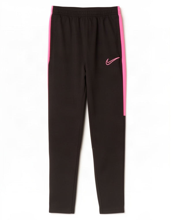 Nike Girls Dri Fit Tracksuit Trousers 10-11 Years Medium Black Colourblock
