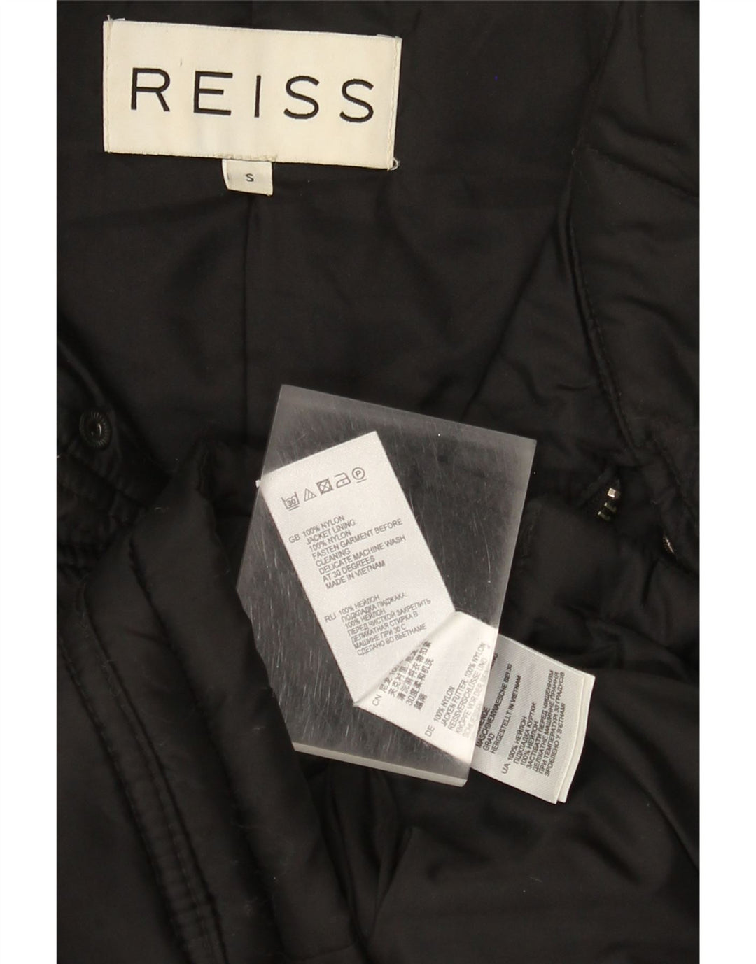 Giacca trapuntata da uomo Reiss UK 36 piccola in nylon nero