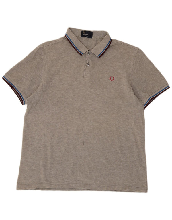 Fred Perry Mens Slim Fit Polo Shirt XL Grey Cotton