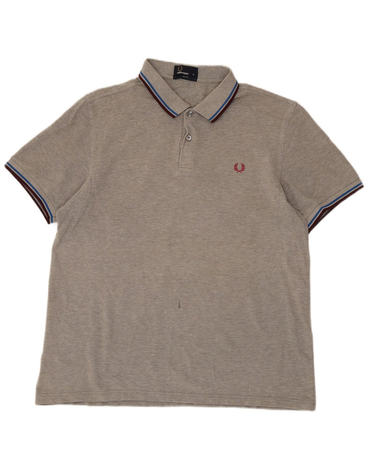Polo da uomo slim fit Fred Perry XL in cotone grigio