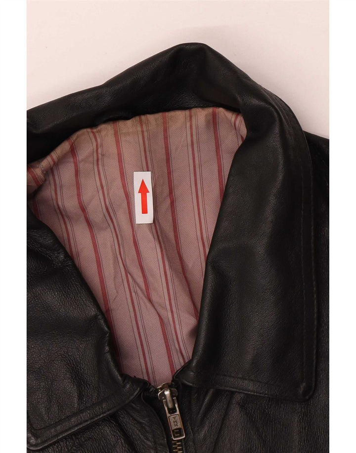 Giacca in pelle vintage da uomo UK 42 XL in pelle nera