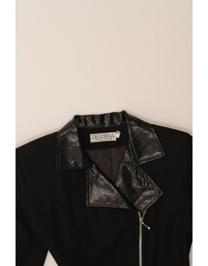 VINTAGE Womens Longline Blazer Jacket IT 44 Medium Black Vintage Vintage and Second-Hand Vintage from Messina Hembry 