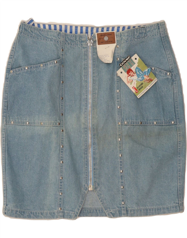 COVER Womens Denim Skirt W33 Large  Blue Cotton Vintage Cover and Second-Hand Cover from Messina Hembry 