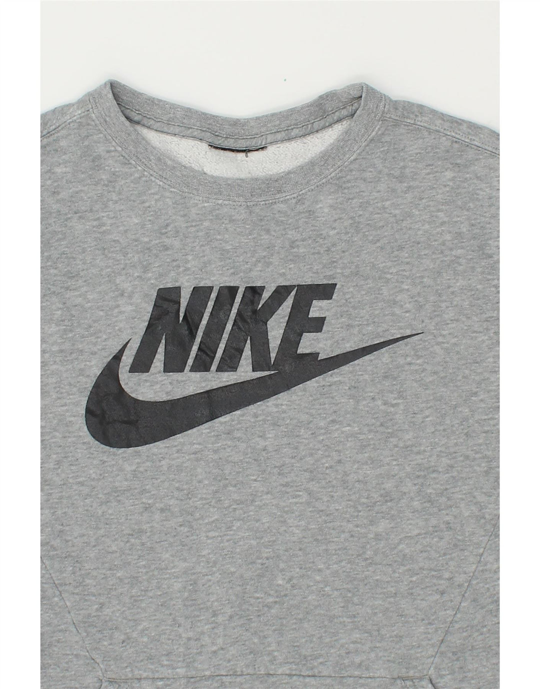 NIKE Womens Graphic Sweatshirt Jumper UK 12 Medium Grey Cotton Vintage Nike and Second-Hand Nike from Messina Hembry 