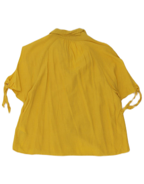 Guess Camicia a maniche corte da donna Camicetta UK 8 Small Giallo Viscosa