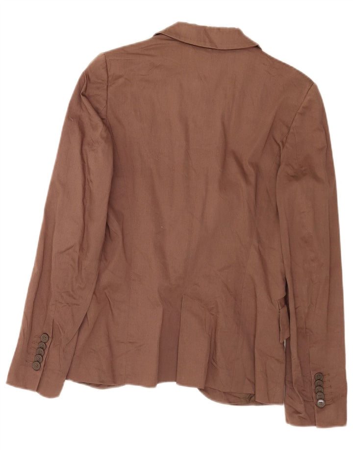 Giacca blazer a 1 bottone da donna Zara UK 10 piccola in cotone marrone