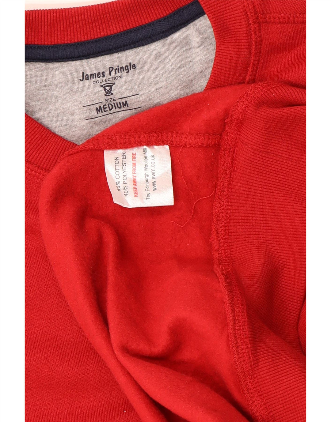 Felpa da uomo James Pringle Maglione rosso medio in cotone