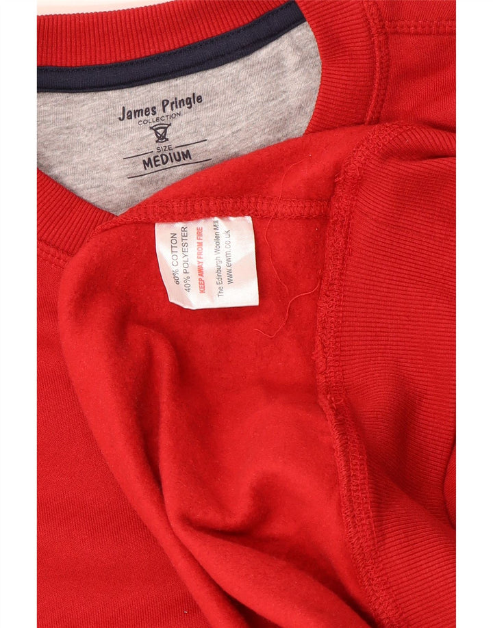 Felpa da uomo James Pringle Maglione rosso medio in cotone