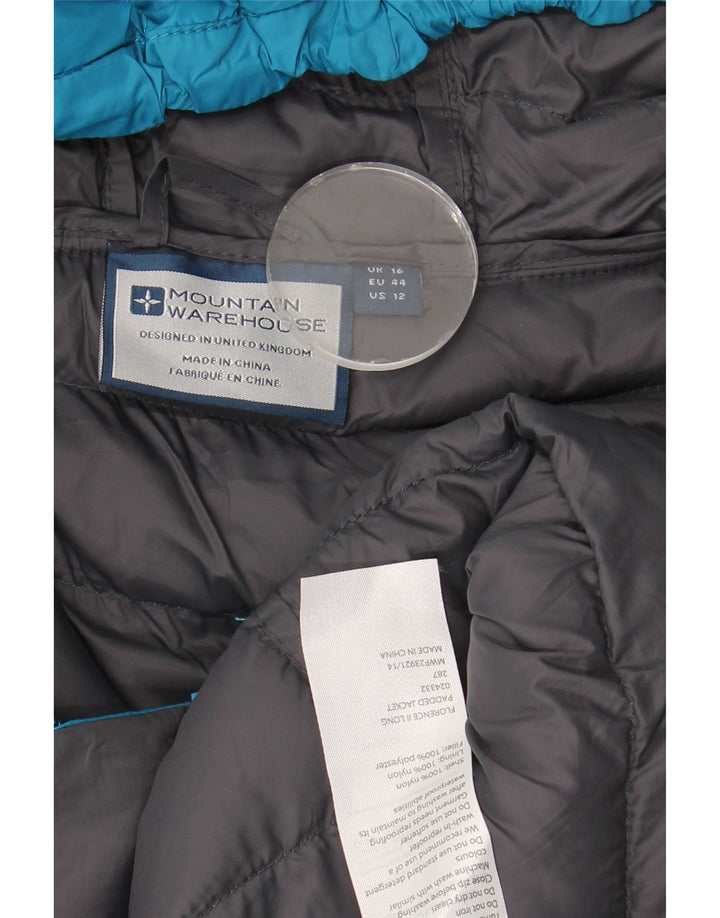 Cappotto imbottito lungo da donna Mountain Warehouse UK 16 Large Blu Nylon