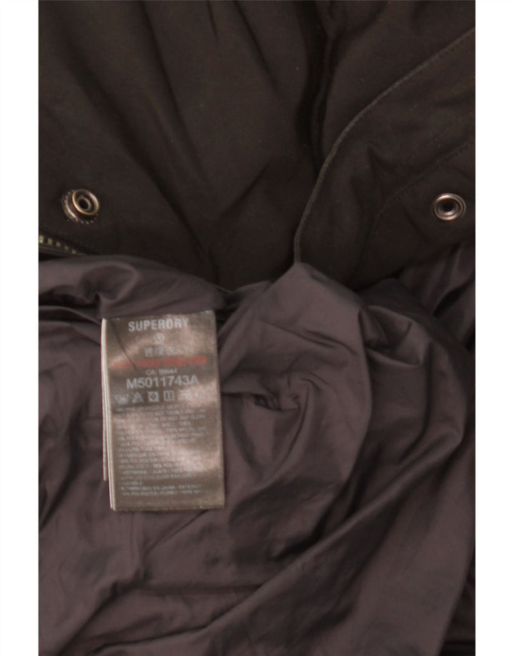 Giacca imbottita con cappuccio da uomo SUPERDRY UK 36 piccola poliestere nero