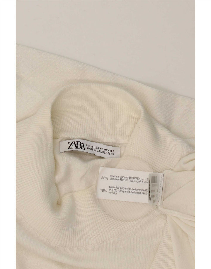 Maglione Zara da uomo con collo alto in viscosa bianca media