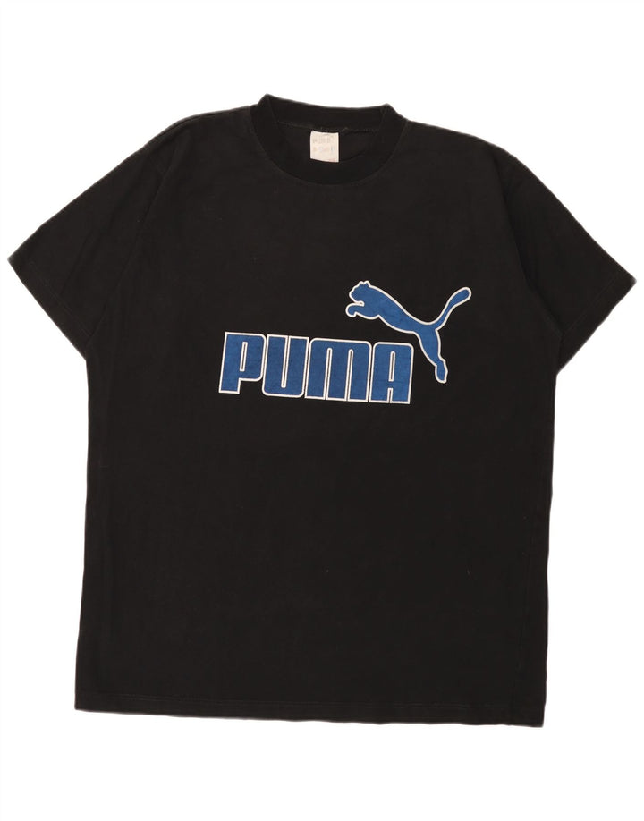 T-shirt grafica da uomo Puma Top grande in cotone nero