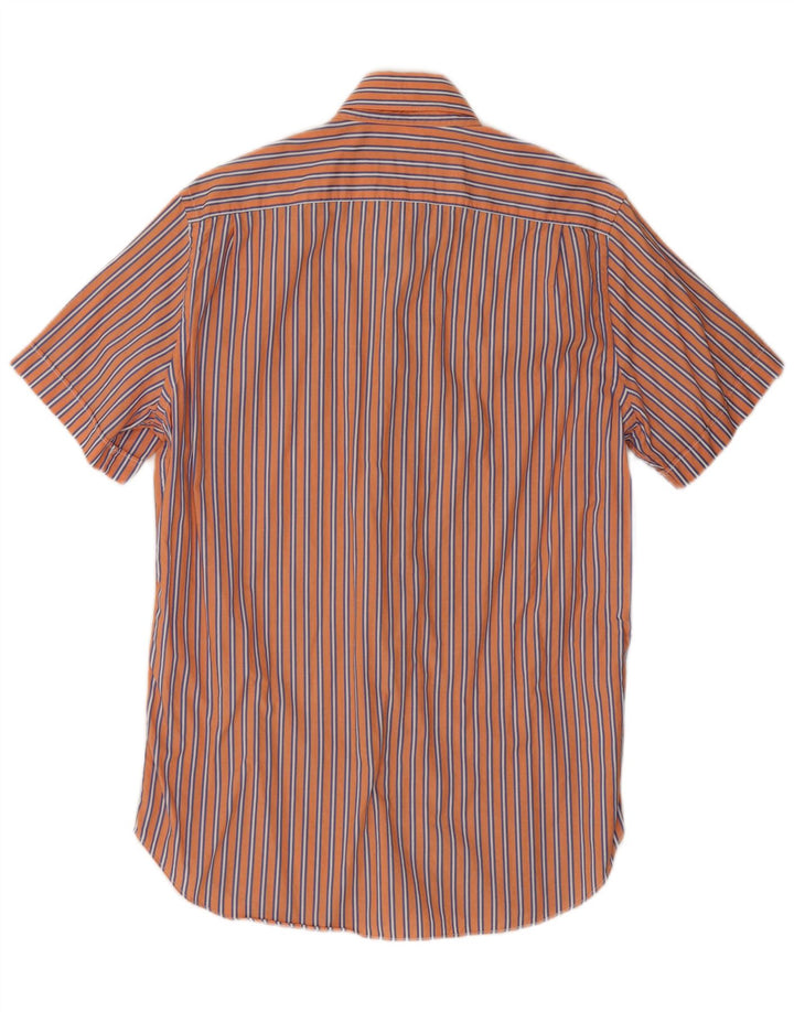 Camicia da uomo a maniche corte Massimo Dutti in cotone a righe arancione medio