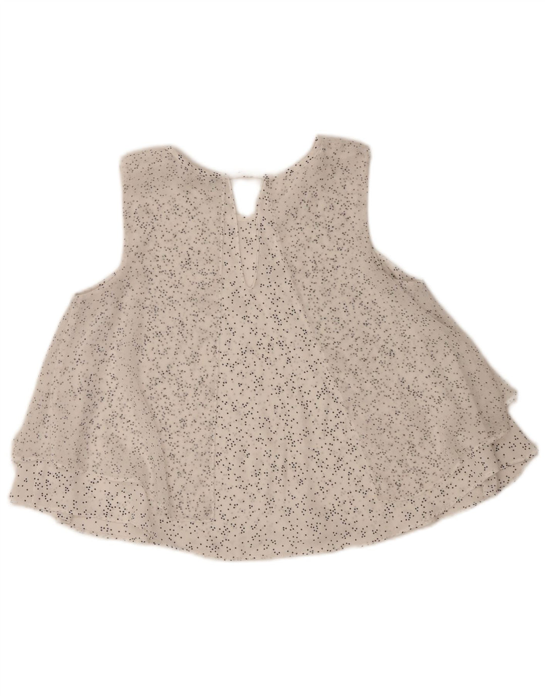 ZARA Womens Crop Sleeveless Blouse Top UK 12 Medium White Spotted