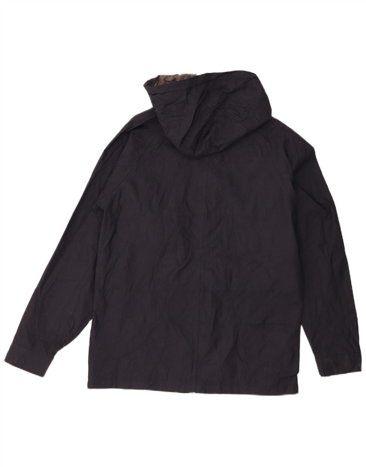 Giacca antipioggia con cappuccio da uomo Jack & Jones UK 40 Large in nylon blu navy