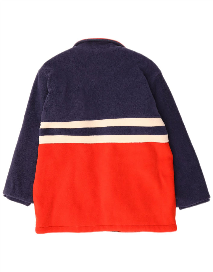 Giacca in pile vintage da uomo UK 40 grande color block blu navy