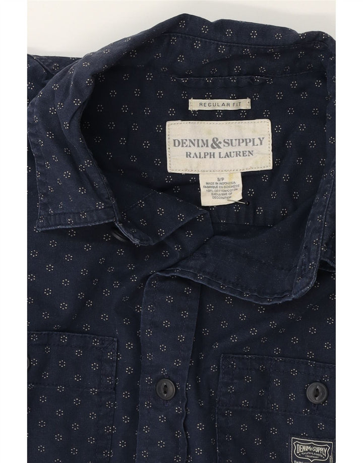 RALPH LAUREN Mens Shirt Small Navy Blue Floral Cotton Vintage Ralph Lauren and Second-Hand Ralph Lauren from Messina Hembry 