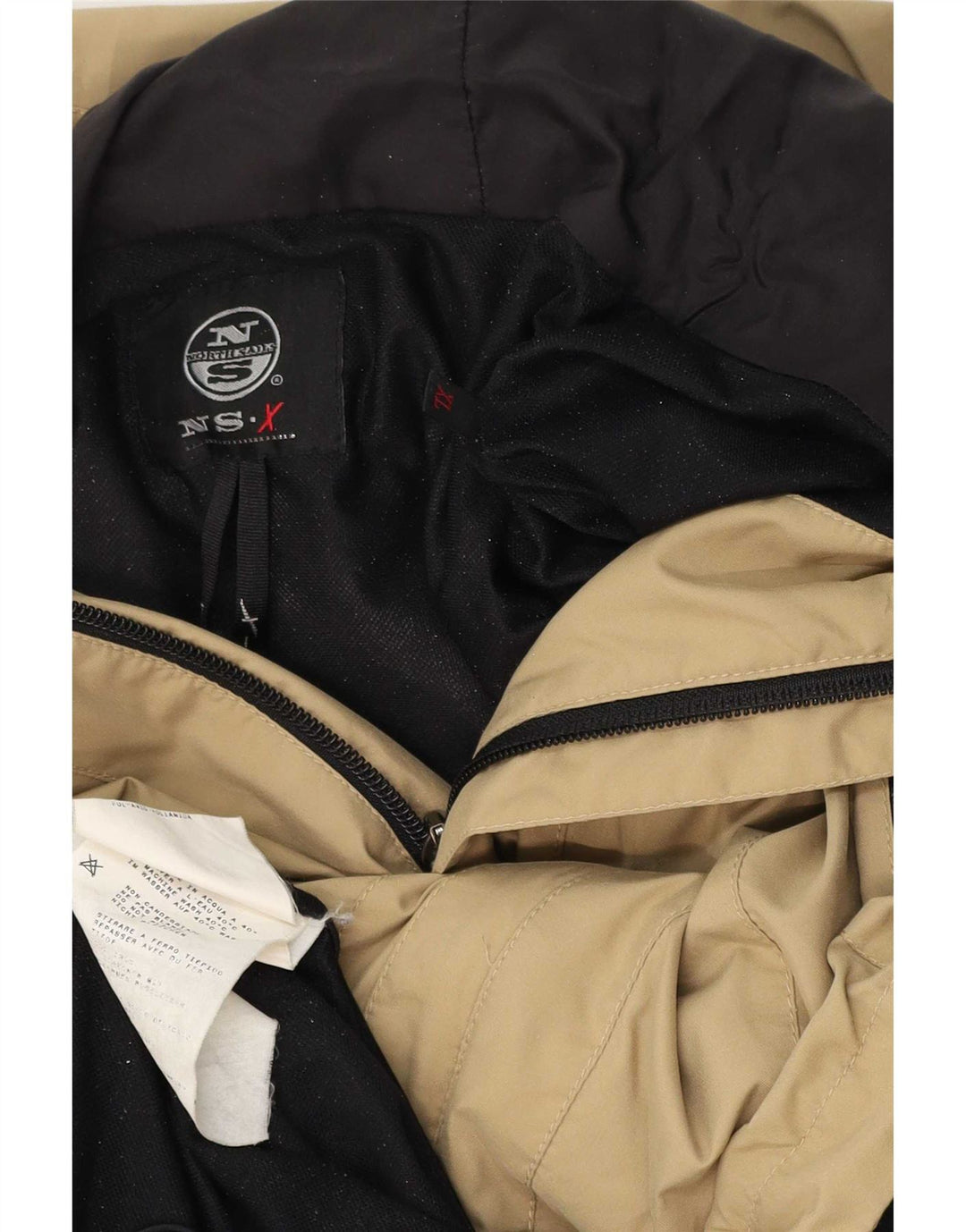 Giacca antipioggia con cappuccio da uomo North Sails UK 42 XL Beige poliammide