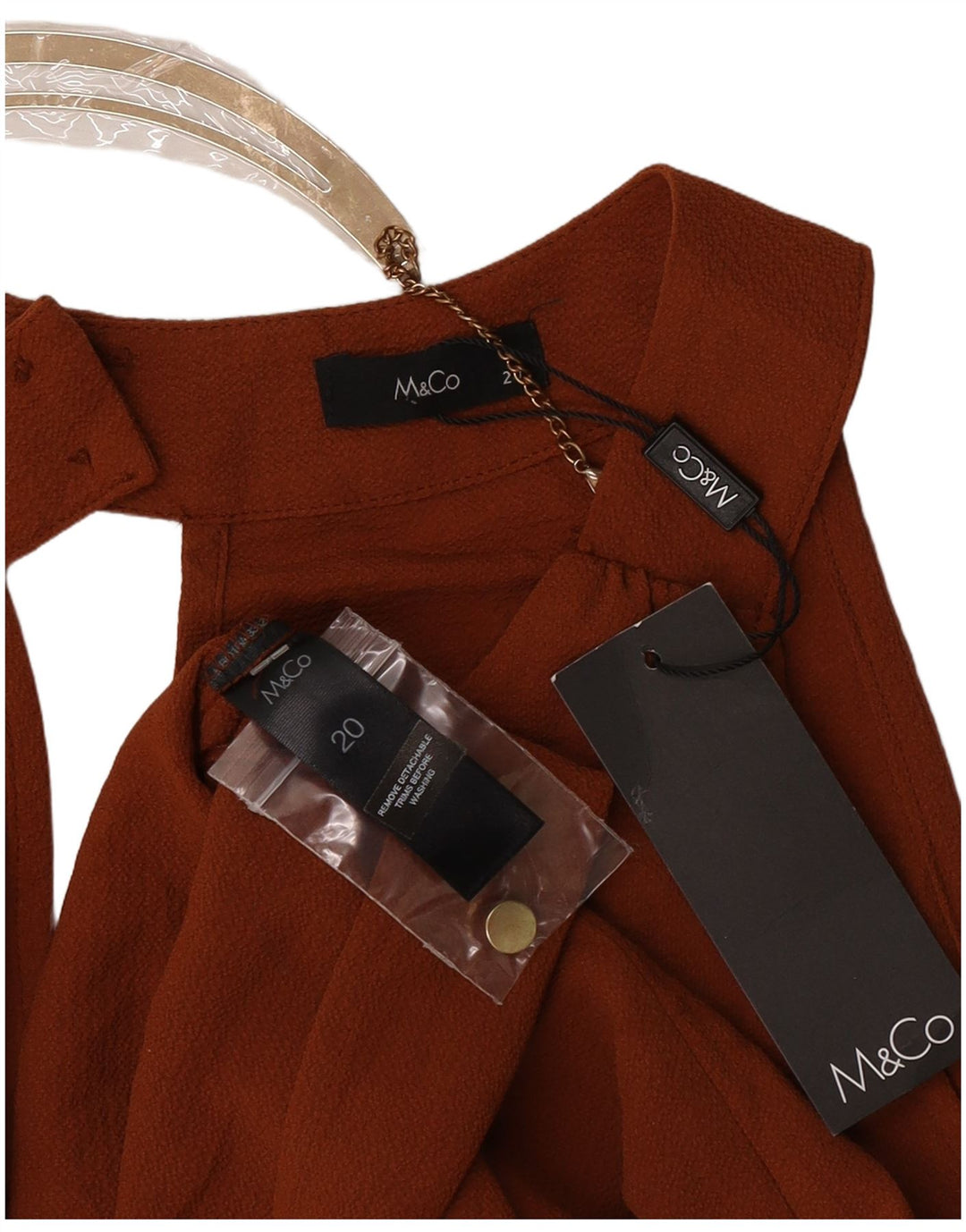 Top camicetta senza maniche da donna M&Co UK 20 2XL poliestere marrone
