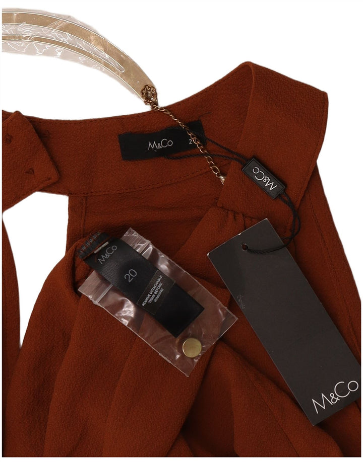 Top camicetta senza maniche da donna M&Co UK 20 2XL poliestere marrone