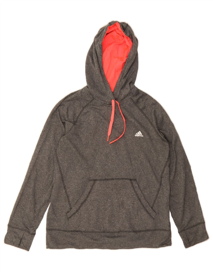 ADIDAS Womens Hoodie Jumper UK 16 Large Grey Polyester Vintage Adidas and Second-Hand Adidas from Messina Hembry 