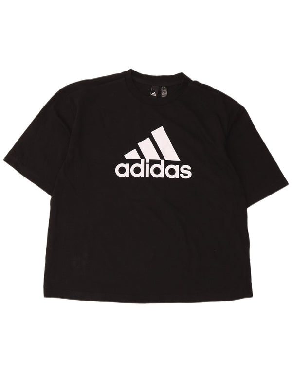 T-shirt grafica da uomo Adidas Top UK 12/14 cotone nero medio