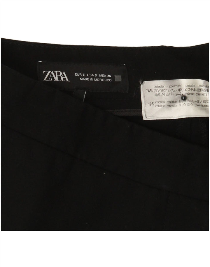 Pantaloni da completo da donna ZARA Bootcut piccoli W26 L32 poliestere nero