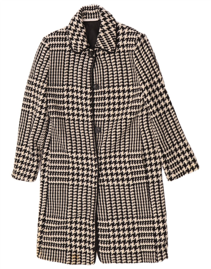 Cappotto oversize da donna Penny Black UK 10 piccolo in lana pied de poule nera