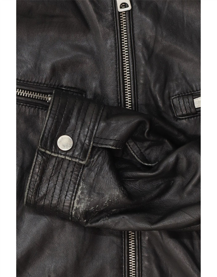 Giacca Biker In Pelle Donna Conbipel IT 46 Large Pelle Nera