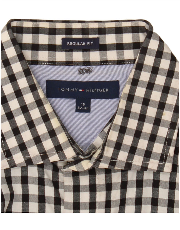 Camicia da uomo vestibilità regolare Tommy Hilfiger taglia 15 medio nero a quadretti