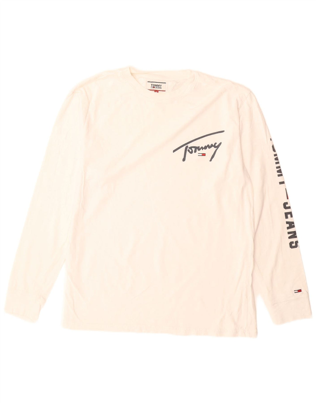 Tommy Hilfiger Uomo Graphic Top Manica Lunga Bianco Medio