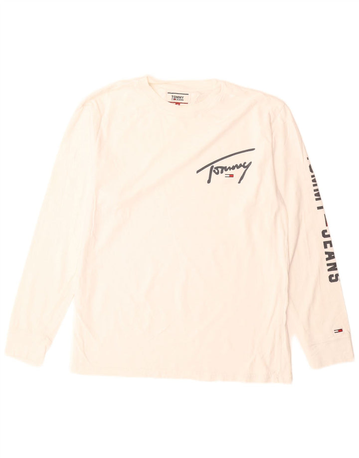 Tommy Hilfiger Uomo Graphic Top Manica Lunga Bianco Medio