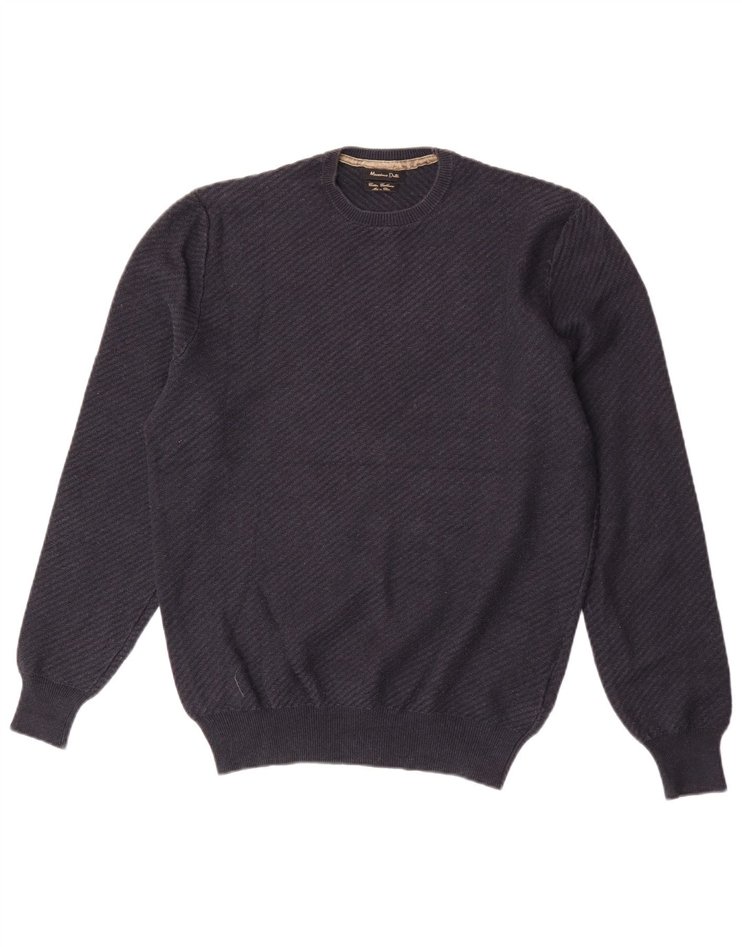 Maglione maglione girocollo da uomo Massimo Dutti in cotone blu navy medio
