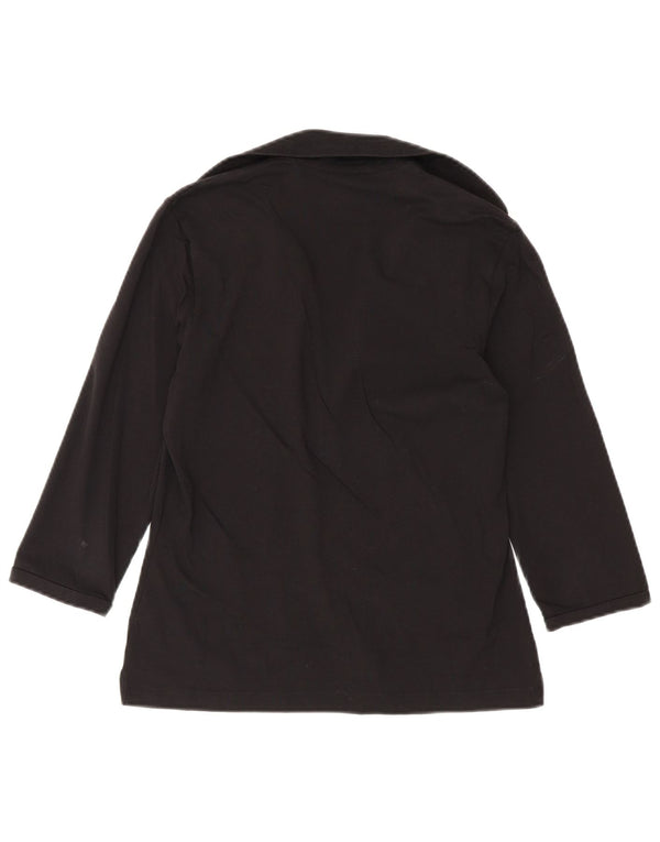 Polo da donna con maniche a 3/4 Marina Yachting UK 14 grande in cotone nero