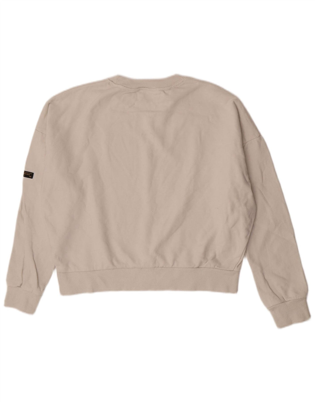 Felpa oversize con grafica da donna Superdry, maglione UK 16 grande bianco