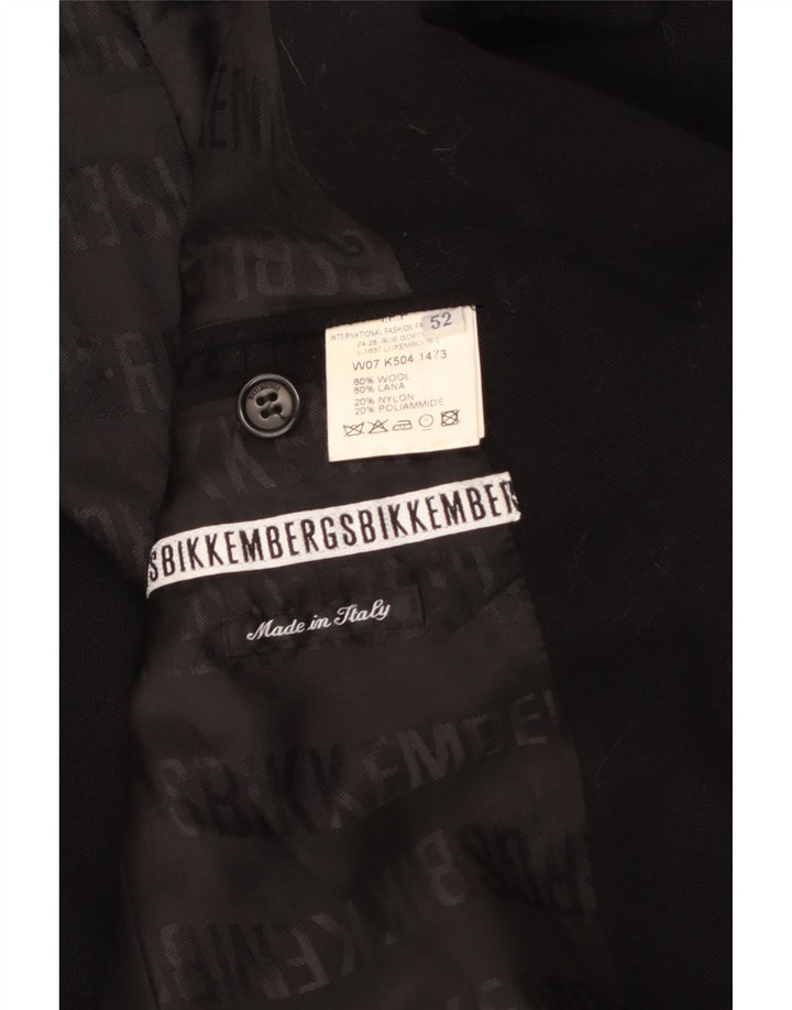 Cappotto da uomo Bikkembergs IT 52 XL in lana nera