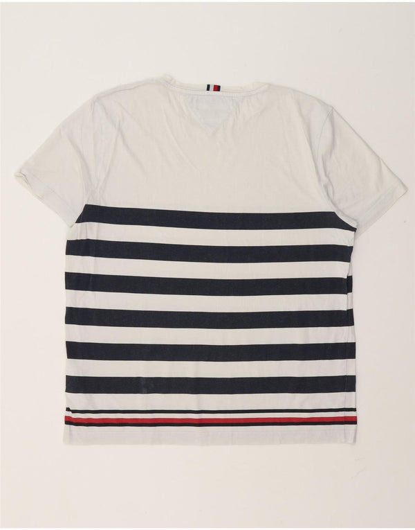 T-shirt da uomo Tommy Hilfiger Top XL in cotone a righe bianche