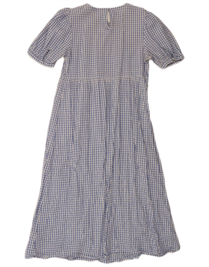 Abito lungo da donna Marks & Spencer UK 14 cotone a quadretti blu medio