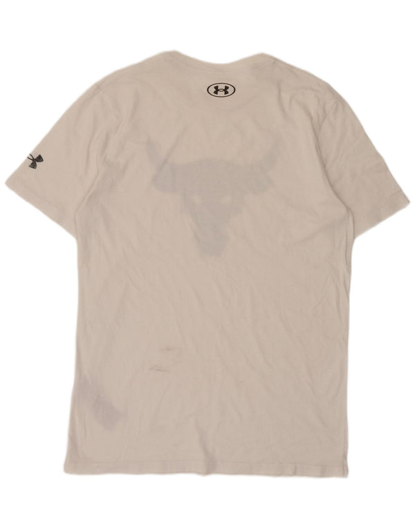 Under Armour Mens Project Rock Brahma Bull T-shirt grafica Top bianco medio