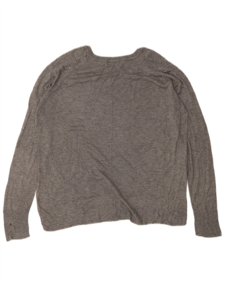 Maglione maglione con scollo a barca da donna Zara UK 14 Grigio medio