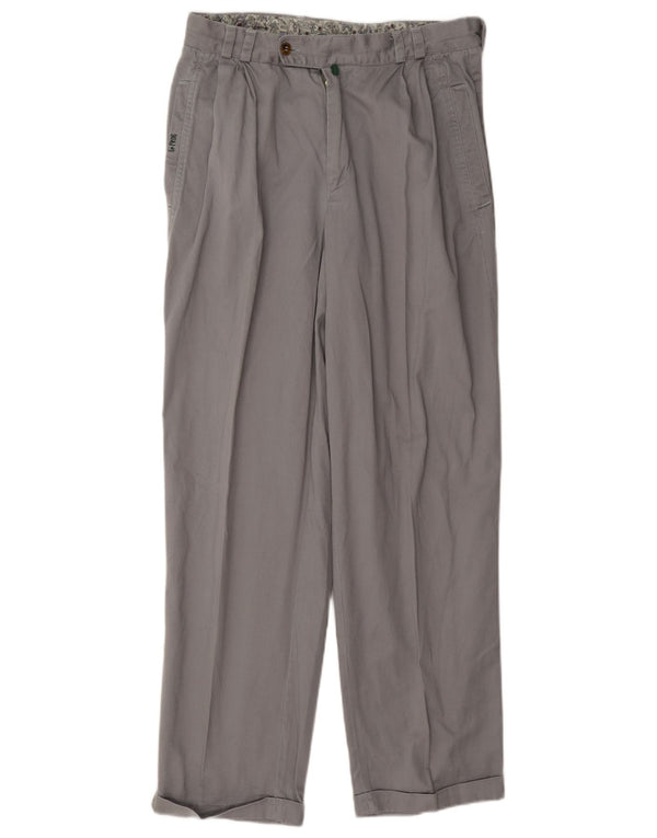Pantaloni chino vintage da uomo con pegged IT 46 Small W29 L30 in cotone grigio
