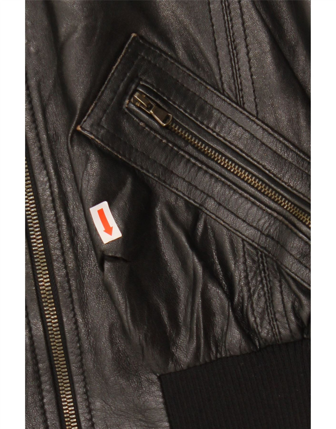 Giacca in pelle bomber corta da donna CINTI IT 46 grande in pelle nera