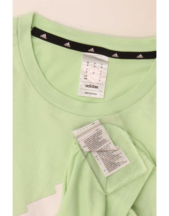T-shirt grafica da uomo Adidas Top in cotone verde medio