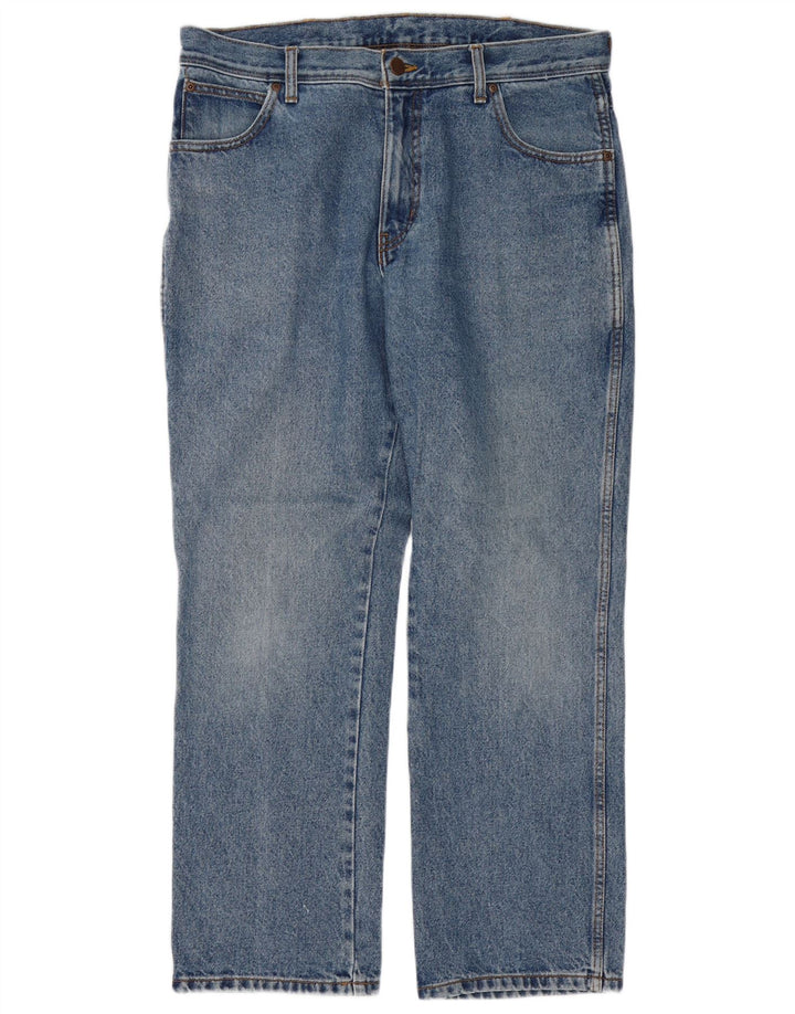 Jeans dritti da uomo Wrangler vestibilità regolare W36 L30 cotone blu