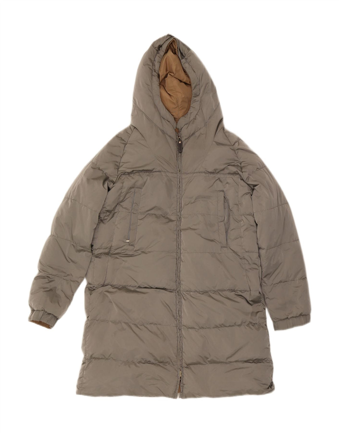 Cappotto imbottito reversibile con cappuccio da donna Max Mara UK 10 Small Beige Poliammide