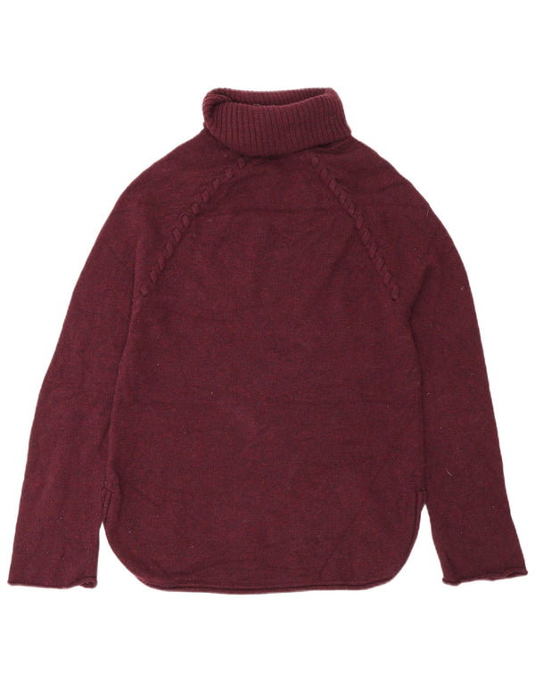 Maglione maglione da donna con collo alto Jigsaw UK 6 XS lana bordeaux