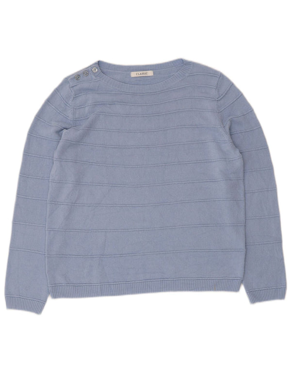 Maglione maglione classico con scollo a barca da donna Marks & Spencer UK 12 Blu medio