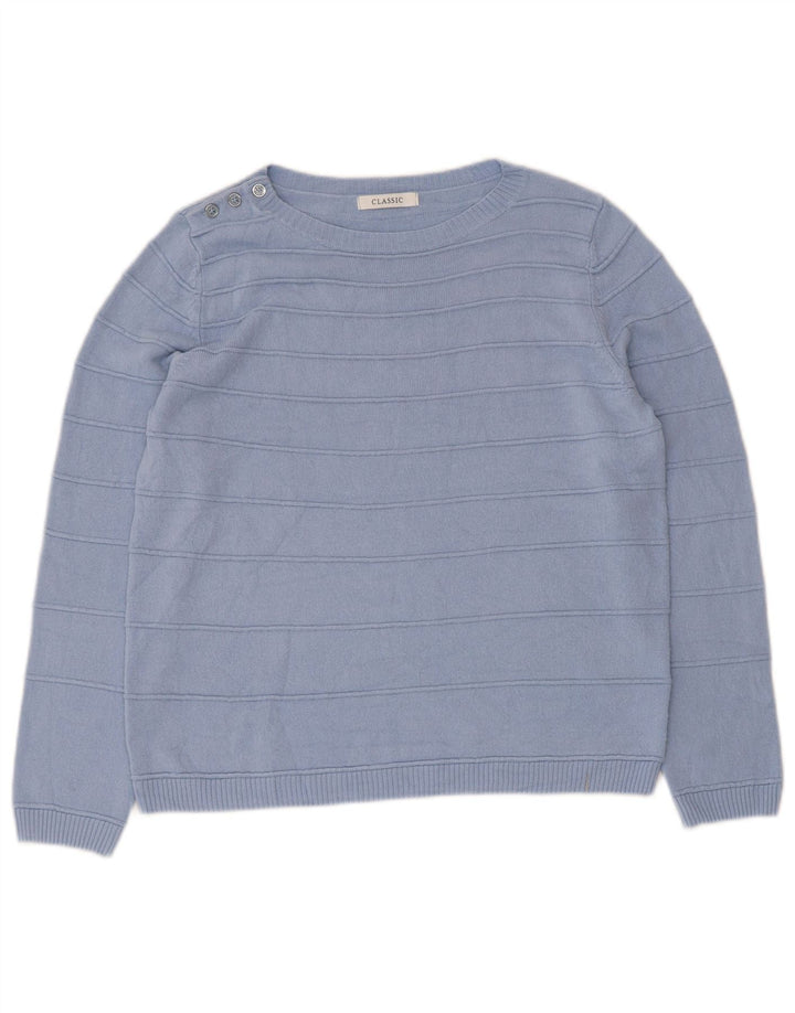 Maglione maglione classico con scollo a barca da donna Marks & Spencer UK 12 Blu medio